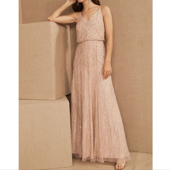 NEW BHLDN Anthropologie | Fidelia Beaded Sequin Maxi Long Dress Womens 16 - Picture 1 of 12